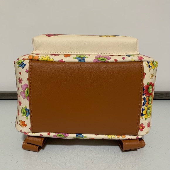 Loungefly Disney Pixar Toy Story Aliens Floral Mini Backpack & Card Holder-New - Picture 7 of 11